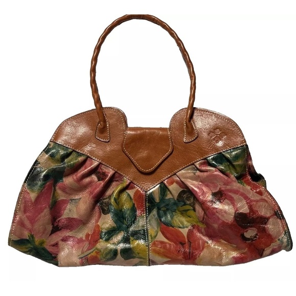 Patricia Nash Handbags - Patricia Nash Lione Large Satchel Shoulder Bag watercolor Floral Leather